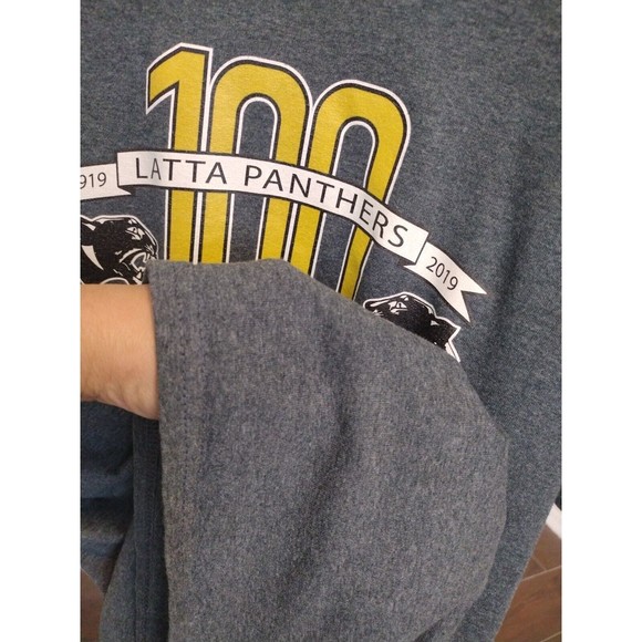 Gildan Mens 1919 Latta Panthers Logo T-Shirt Gray Short Sleeve Size L - Picture 6 of 7